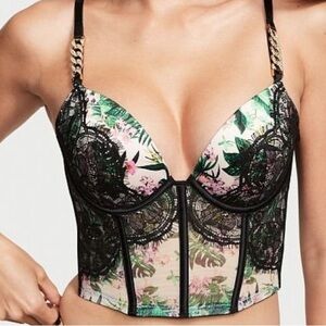Victoria Secret Floral Push-Up Corset Bra Top